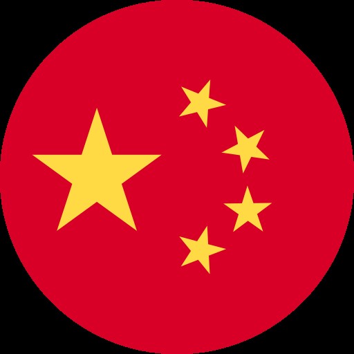 A red circle with one large yellow star and four smaller yellow stars in a semicircle, representing the national flag of China.
